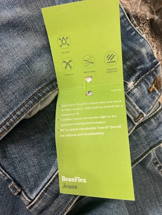 NWT, L.L.Bean BeanFlex Jeans Classic Fit Stretch Performance Denim Mens 32x36 - Picture 6 of 7